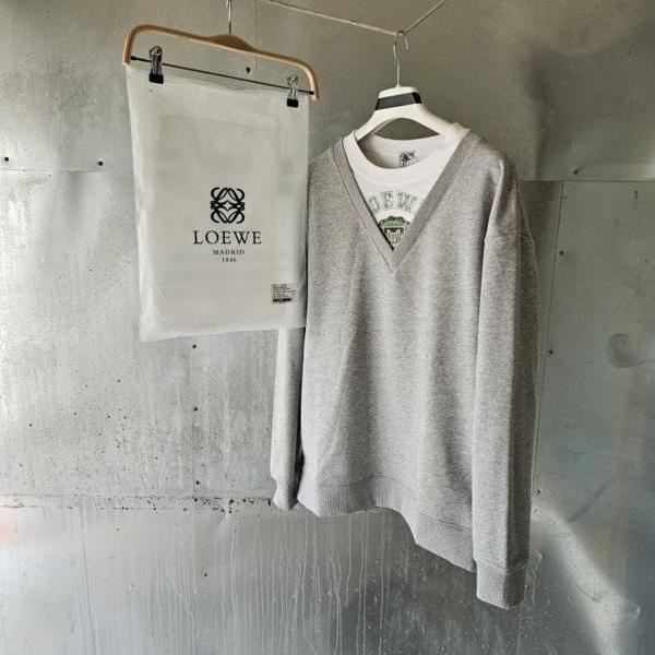 로** 브이넥 트롱프뢰유 스웨이트셔츠