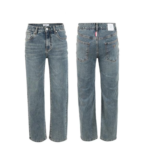 톰* 베이지틴 미디엄와이드 일자 팬츠