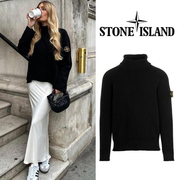 스* 패치 커플 울니트 터틀넥