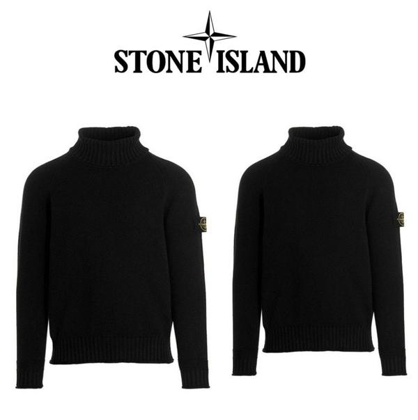 스* 패치 커플 울니트 터틀넥