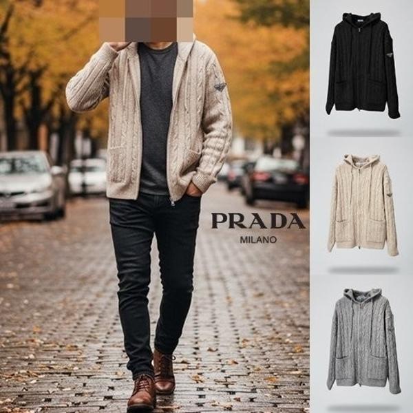 프** 울 단가라 반집업 니트