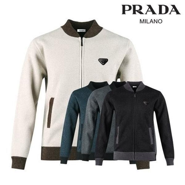 프** 블루종 기모 니트 집업