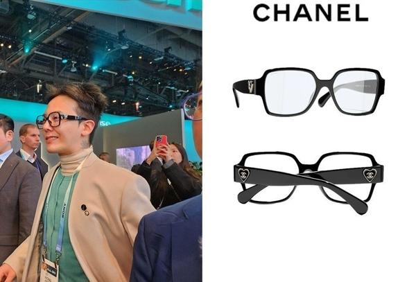 샤* 하트로고 스퀘어 아세테이트 블랙 안경