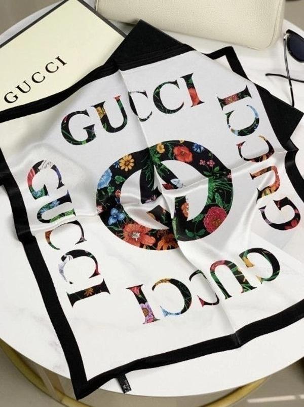 구* 플라워 실크스카프