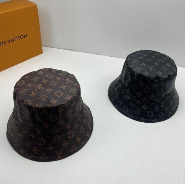 루* 모노그램 레더 벙거지 리버서블 가죽 버킷햇 모자  2색상