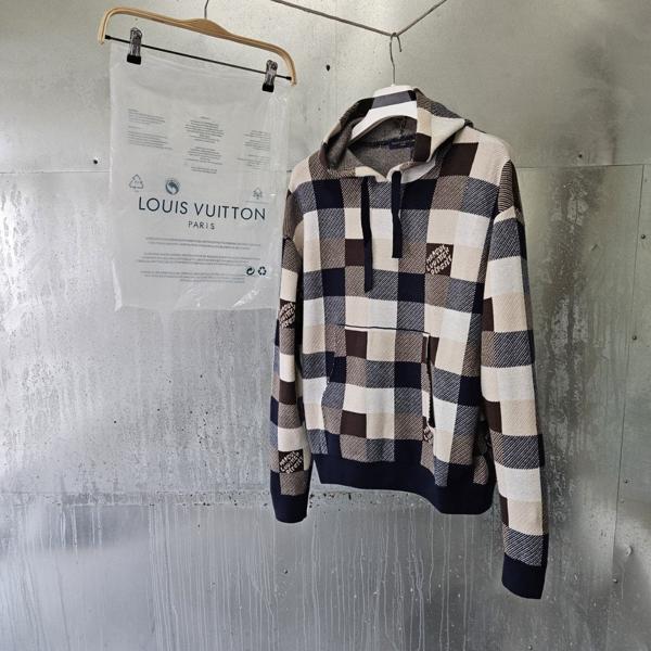 루* 다미에 캐시미어 울 후드