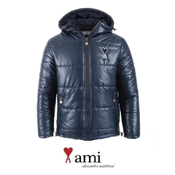 아* 로고 패치 후드 패딩