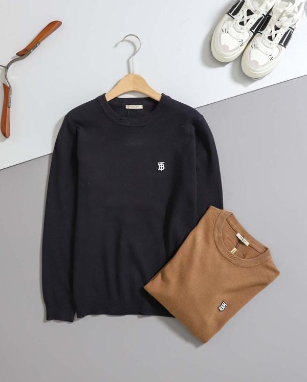 버** TB로고 크루넥 니트