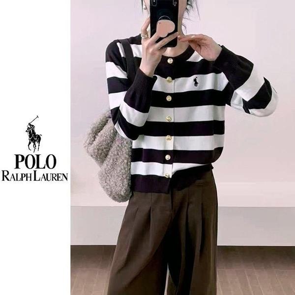 폴* 자수 스트라이프 가디건