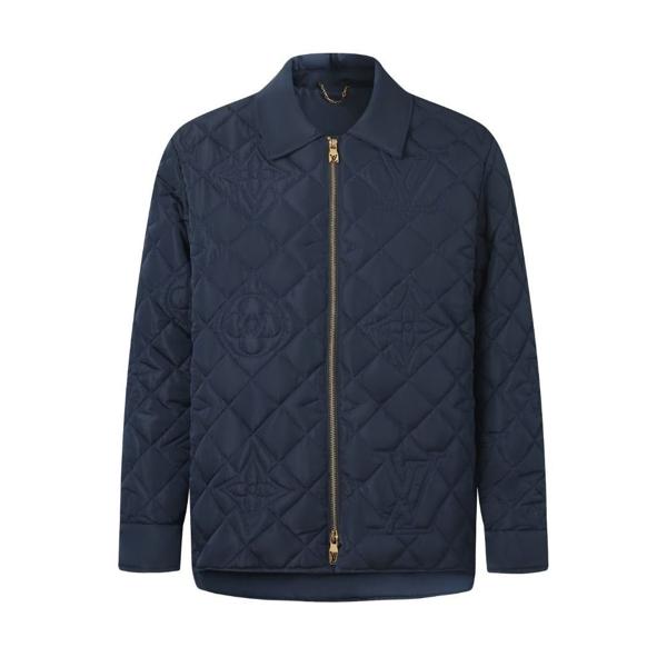 루* M1199 퀄티드 모노그램 오버 셔츠 자켓