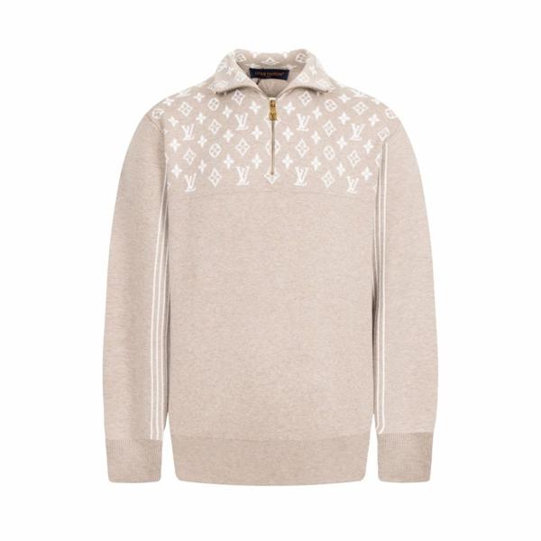 루* M1176 리브드 울 하프 지퍼 니트