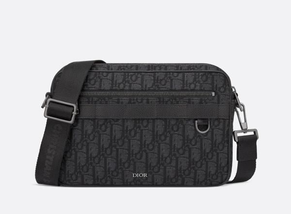 디* 사파리 맥시 메신저 백 ㅡ블랙 Dior Oblique 자카드 풀박스