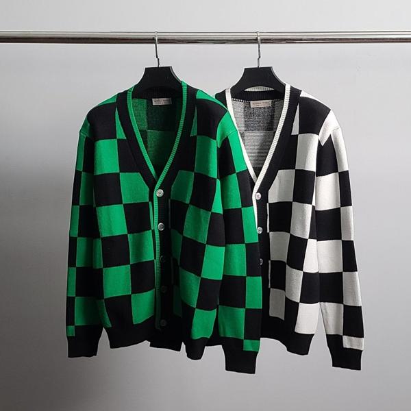 보** 사각패턴 오버핏 가디건