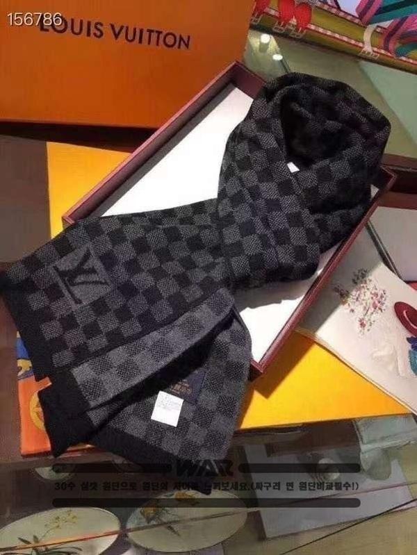 루* 다미에 로고 블랙 머플러