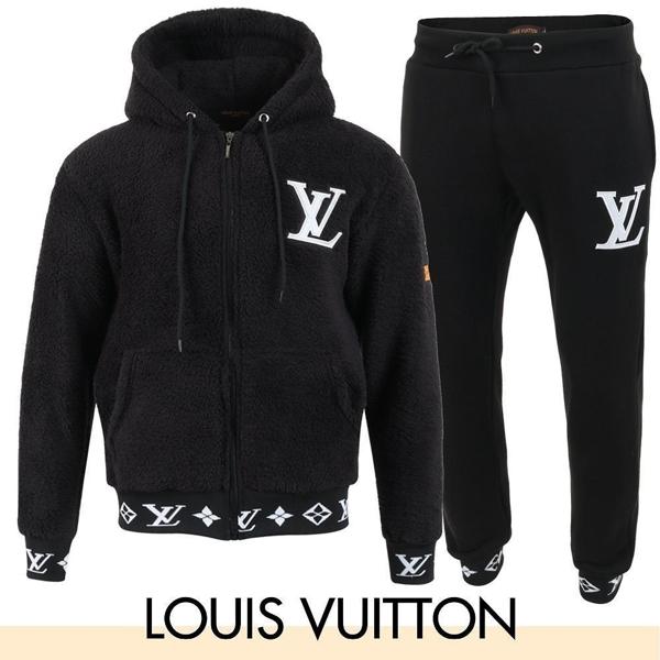 루* 로고 자수 시보리 양털 셋업 기모 원단