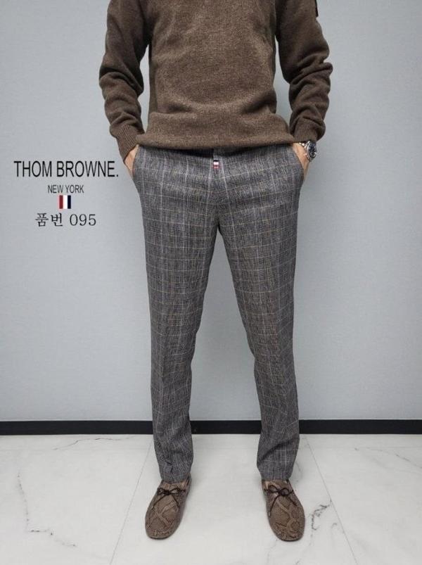 톰* 그레이체크 슬랙스 팬츠