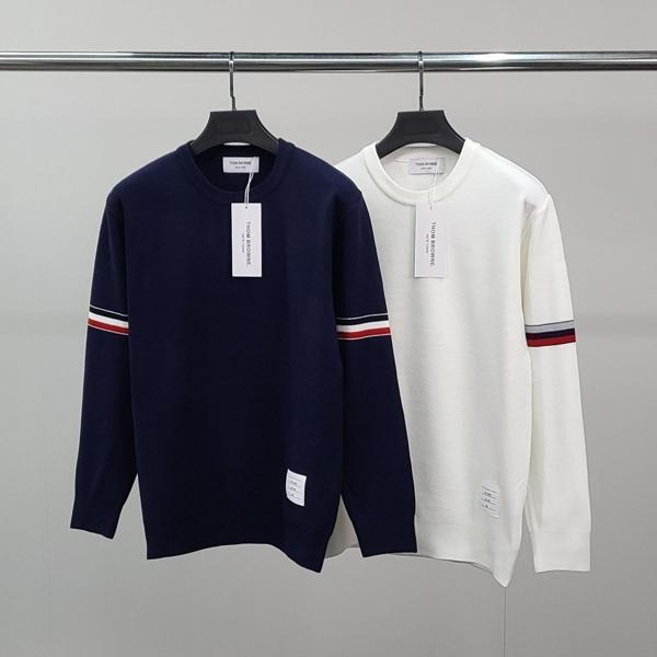 톰* 스티치 라운드 니트