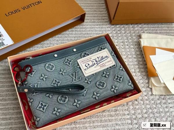 루* 데님 포쉐트 투고 클러치