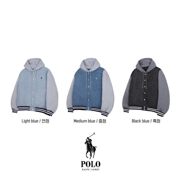 폴* 후드 데님 패딩점퍼