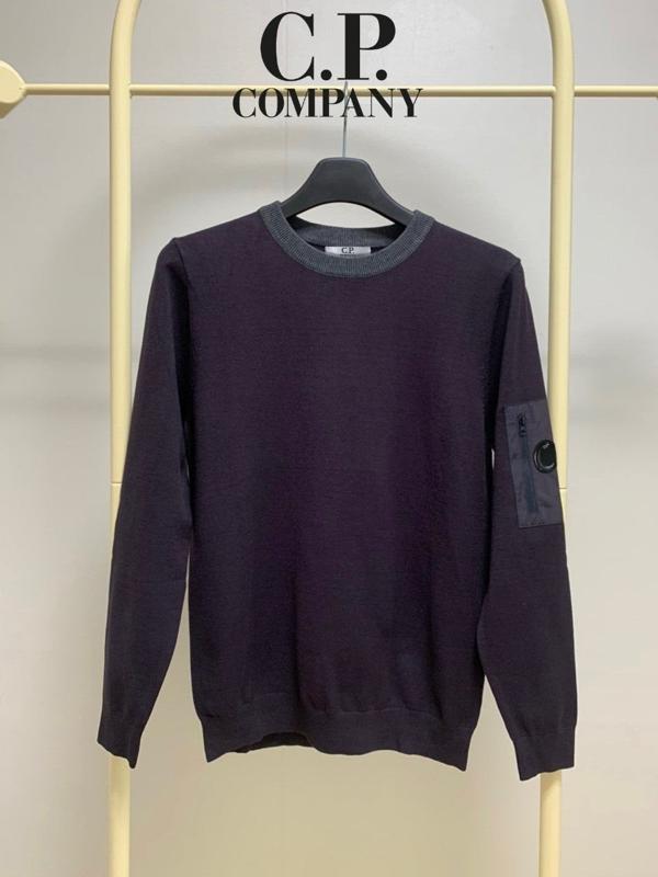 C* 컴퍼니 암포켓 라운드 배색 니트