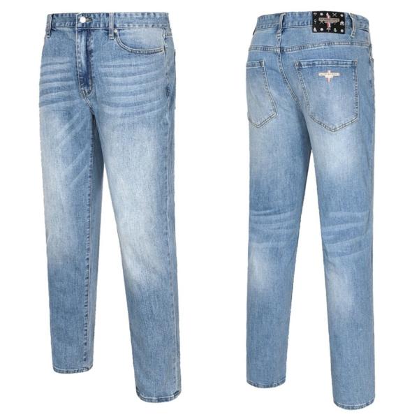 톰* 메탈 레더패치 연청워싱진