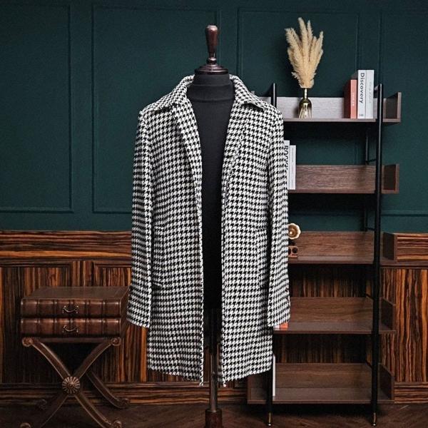 톰* 하운드투스 체크 울 코트