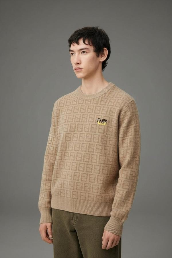 펜* 로고 보풀 자카드 라운드 니트수입최고급(남녀공용)