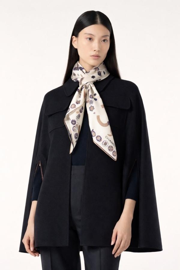 샤* 플라워 실크 스카프
