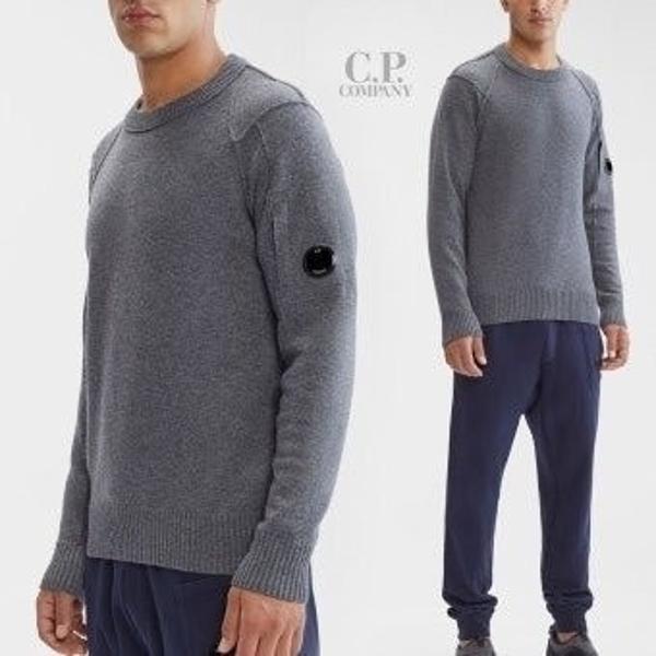C* 컴퍼니 라운드 니트 스웨터 렌즈와펜 램스울 스트라이프