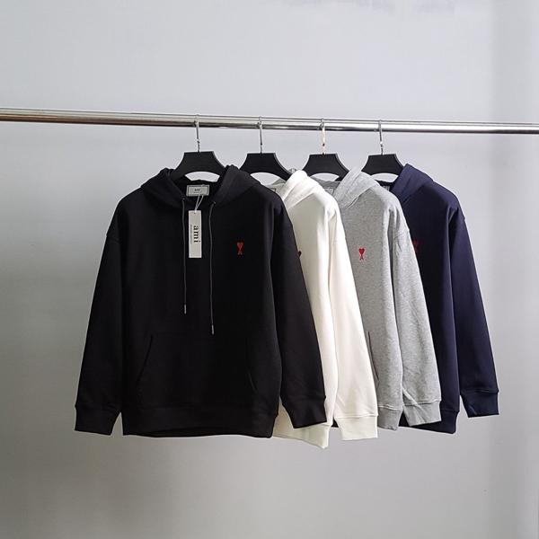 아* 스몰하트자수 코튼 후드티