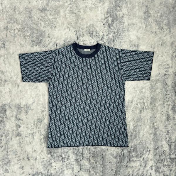 디* 콘트라스트 오블리크 캐주얼 니트 반팔티셔츠  수입  프리미엄