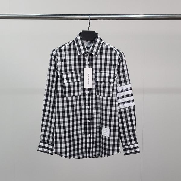 톰* 사선완장 건클럽 체크 셔츠