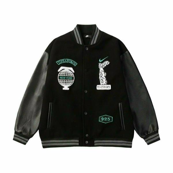 나** X 티** 콜라보 바시티 자켓