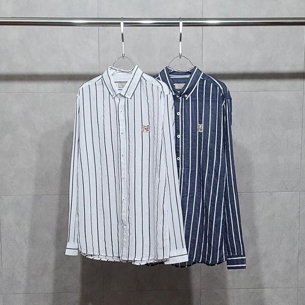 메* 마르지엘라 폭스헤드 린넨 스트라이프 셔츠