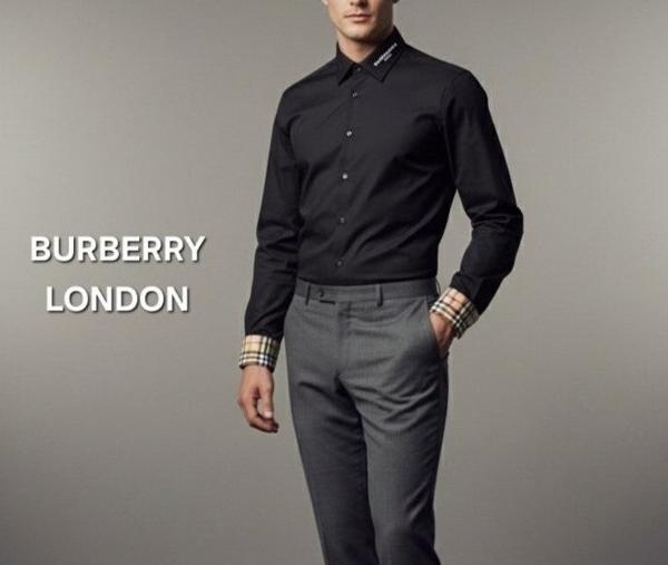 버** 브라운 라벨 모던 런던 가죽소매라인 셔츠