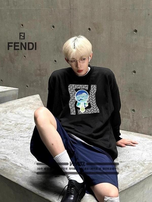 펜* ff선 인형 디자인 긴팔티셔츠 (시보리없음)