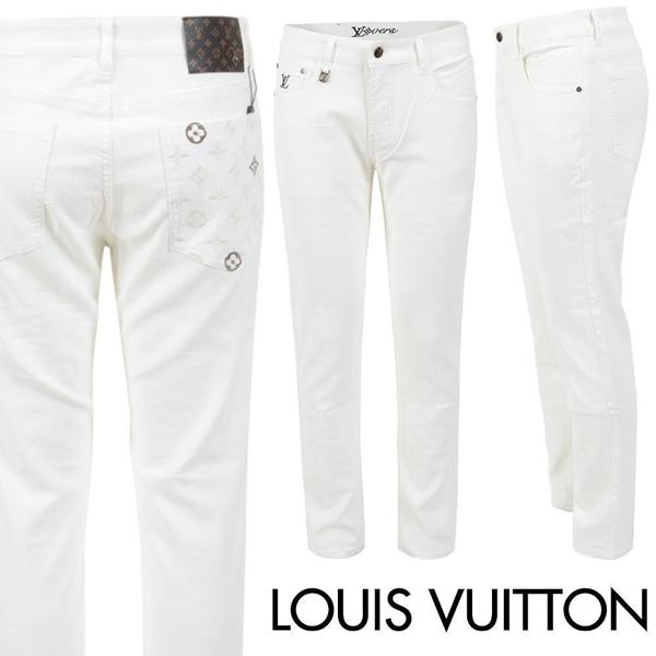 루* 모노 자수 화이트 슬림 일자진