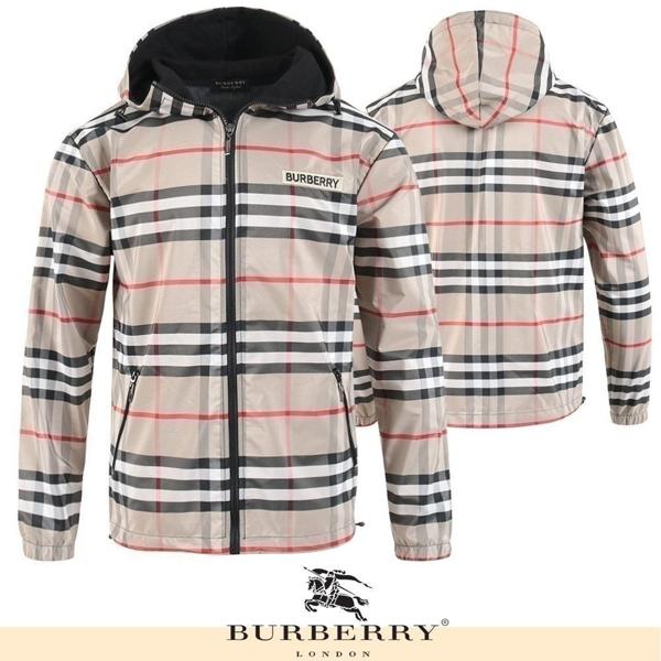 버** 체크 바람막이