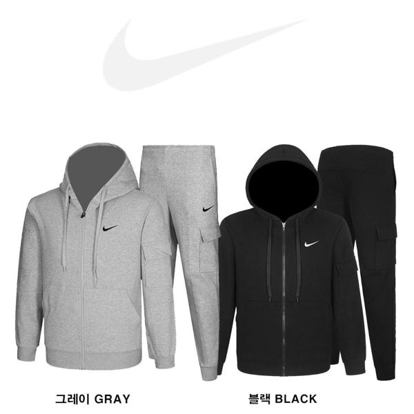 나** 자수 로고 풀집업 후드 조거 팬츠 세트