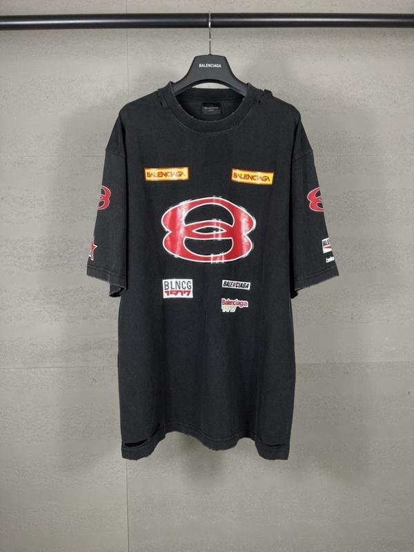 발**** 멀티로고 워싱 티셔츠