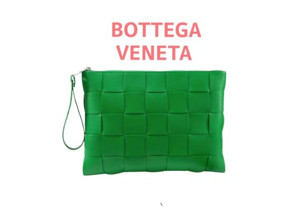 보** 인트레치아토 어반 레더 클러치 649616 VBWD3 3135ㅡ 그린 색상 풀박스