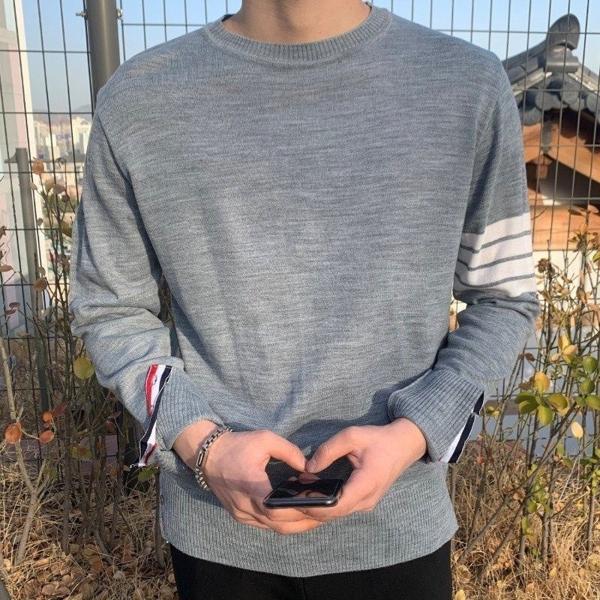 톰* 사선완장 니트