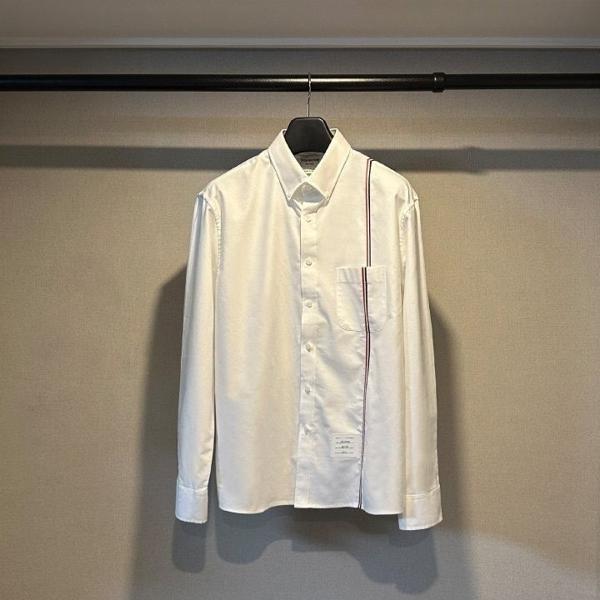 톰* 스트라이프 구로그랭 루프 탭 옥스포드 셔츠