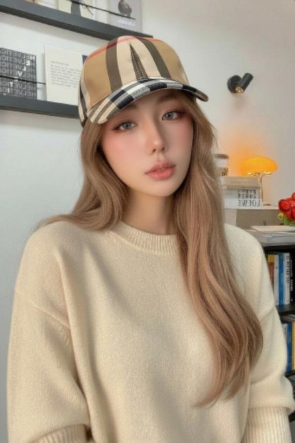 버** 자이언트 체크 코튼 볼캡 수입