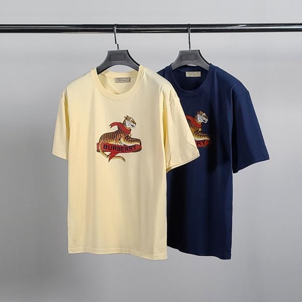 버** 타이거프린팅 코튼 반팔티