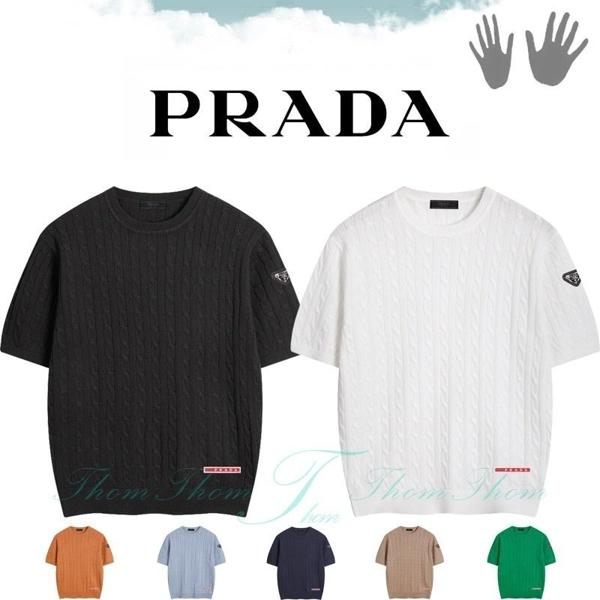 프** 꽈베기 라운드 반팔 니트