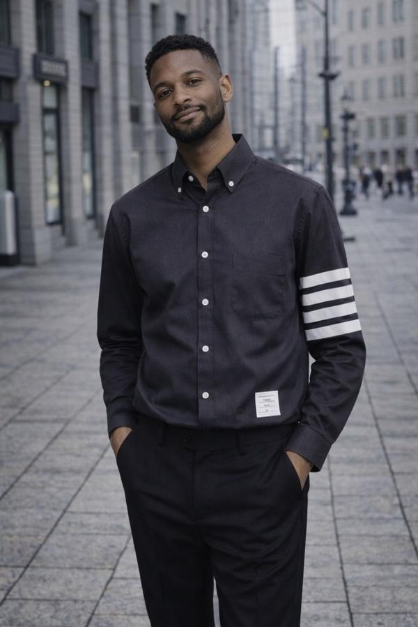 톰* 샴브레이 다크 셔츠