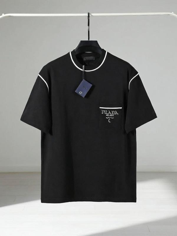 프** 코튼 배색 자수로고 반팔