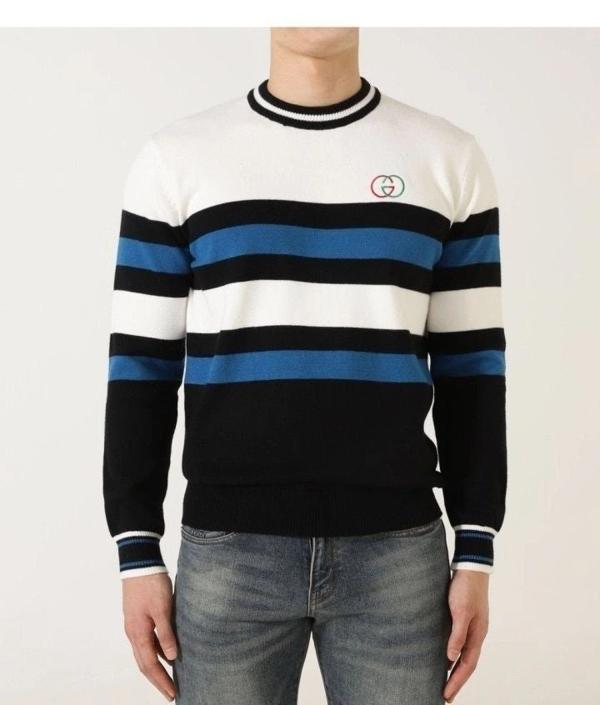 구* 수입 인터로킹 스웻 크루넥 니트