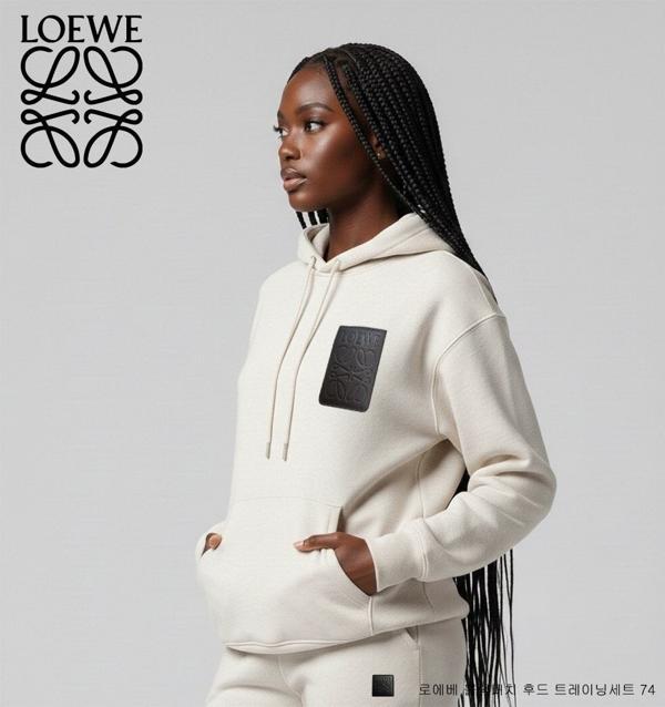 로** 블랙 가죽패치 후드 트레이닝세트 74